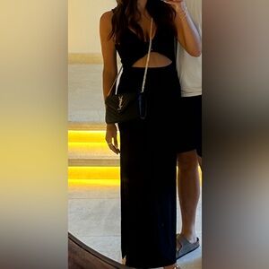 L Space ribbed cross neck midi dress